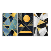 Gold Black and White (3panel) | Wall Art